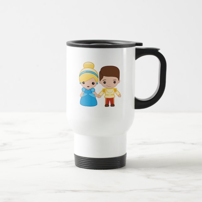 Cinderella and Prince Charming Emoji Travel Mug (Right)