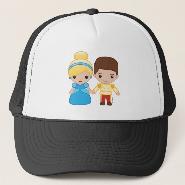 Cinderella and Prince Charming Emoji Trucker Hat (Front)