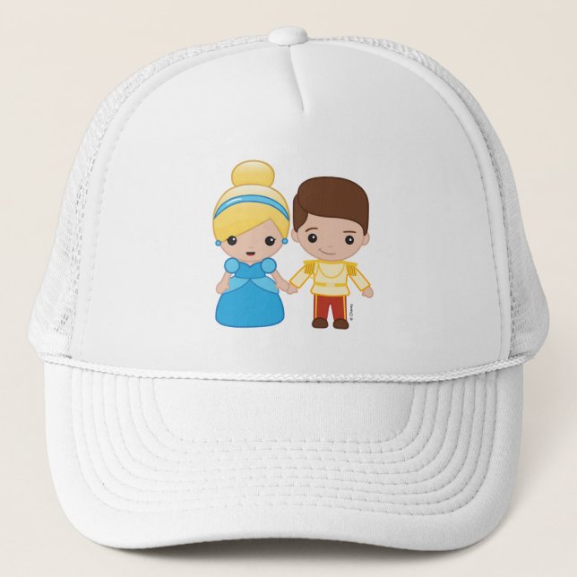 Cinderella and Prince Charming Emoji Trucker Hat (Front)