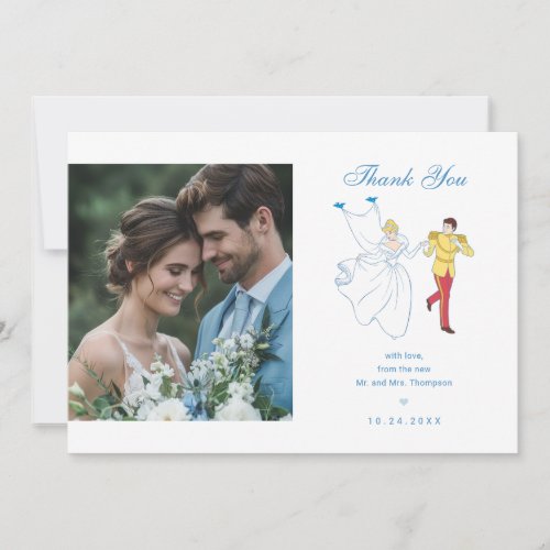 Cinderella and Prince Charming Photo  Thank You Card