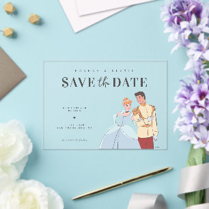 Cinderella and Prince Charming Save the Date Acrylic Invitations