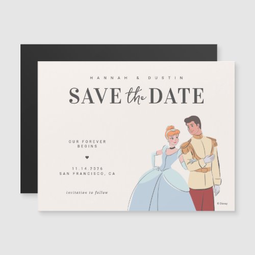 Cinderella and Prince Charming Save the Date Magnetic Invitation