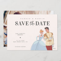 Cinderella and Prince Charming Save the Date Photo
