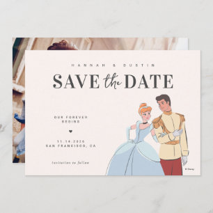 Cinderella and Prince Charming Save the Date Photo