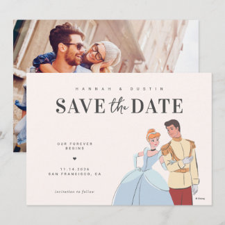 Cinderella and Prince Charming Save the Date Photo