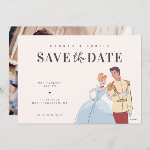 Cinderella and Prince Charming Save the Date Photo