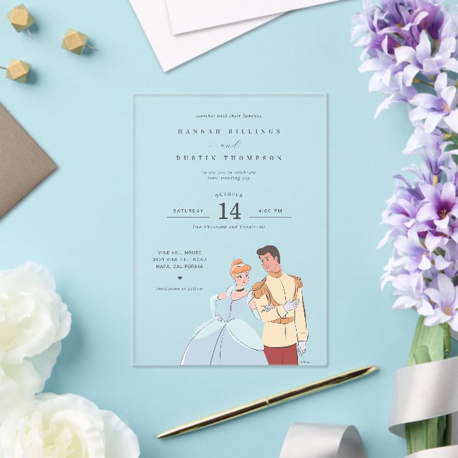 Cinderella and Prince Charming Wedding Acrylic Invitations (Insitu (Wedding))