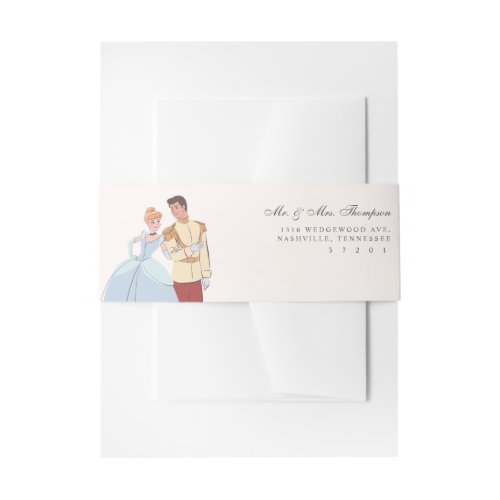 Cinderella and Prince Charming Wedding Invitation Belly Band
