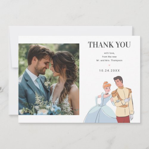 Cinderella and Prince Charming Wedding Thank You Card