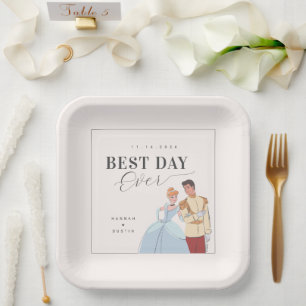 Cinderella Best Day Ever Wedding Paper Plates