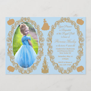 Cinderella Birthday Party Photo Invitation