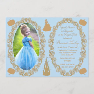 Cinderella Birthday Party Photo Invitation