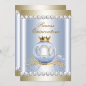 Cinderella Blue Princess Quinceanera Invitation (Front/Back)