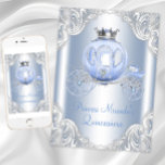 Cinderella Blue Silver Princess Quinceanera Invitation at Zazzle