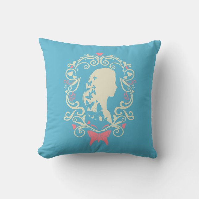 Cinderella Butterfly Cameo Throw Pillow (Front)
