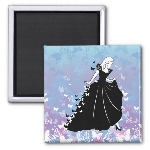 Cinderella Butterfly Dress Silhouette 2 Magnet