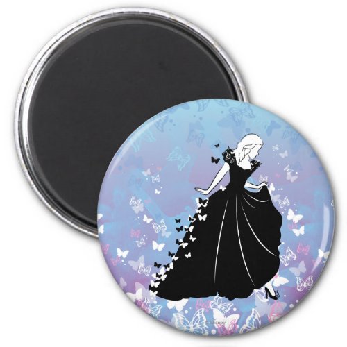 Cinderella Butterfly Dress Silhouette 2 Magnet