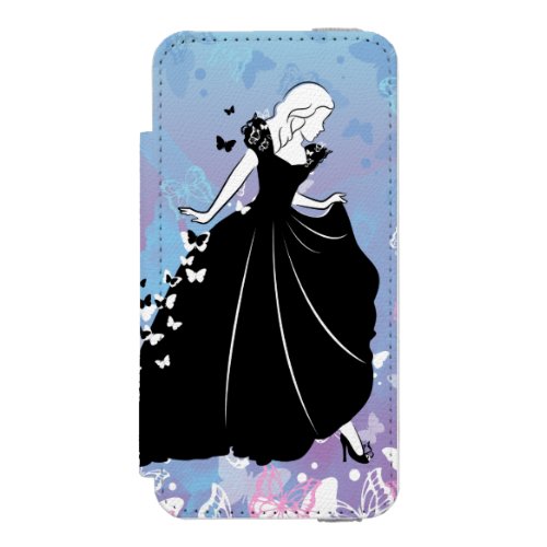 Cinderella Butterfly Dress Silhouette iPhone SE55s Wallet Case