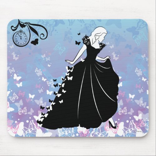 Cinderella Butterfly Dress Silhouette Mouse Pad