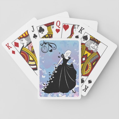 Cinderella Butterfly Dress Silhouette Poker Cards