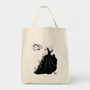 Cinderella Butterfly Dress Silhouette Tote Bag