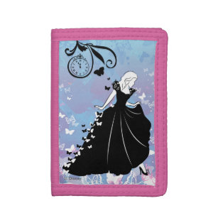 Cinderella Butterfly Dress Silhouette Trifold Wallet