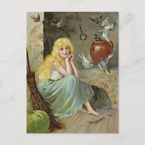 Cinderella by the fireside CC1169 Jenny Nystrm Postcard