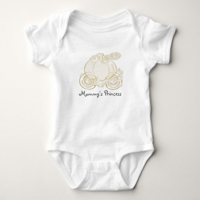 Cinderella Carriage Baby Personalized One Piece Baby Bodysuit (Front)