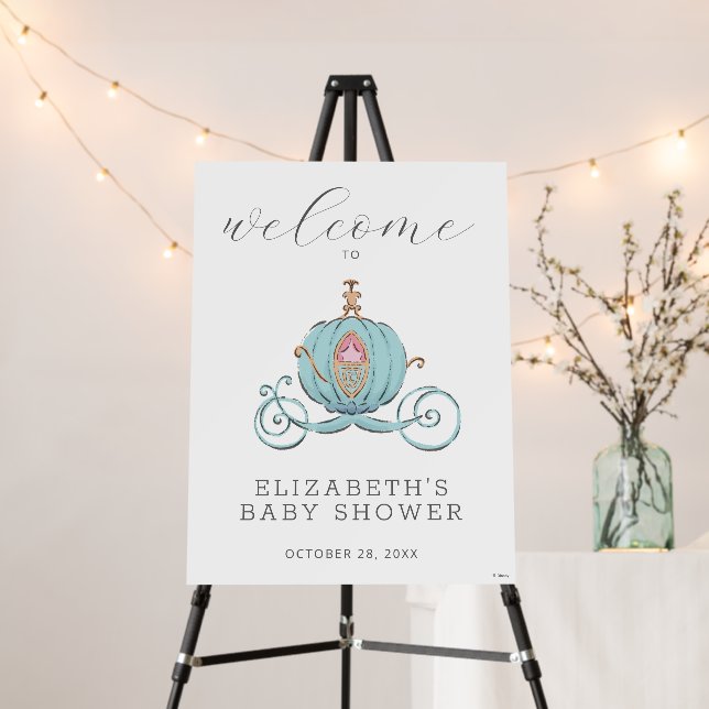 Cinderella Carriage Baby Shower Welcome Sign (In Situ (Stand))