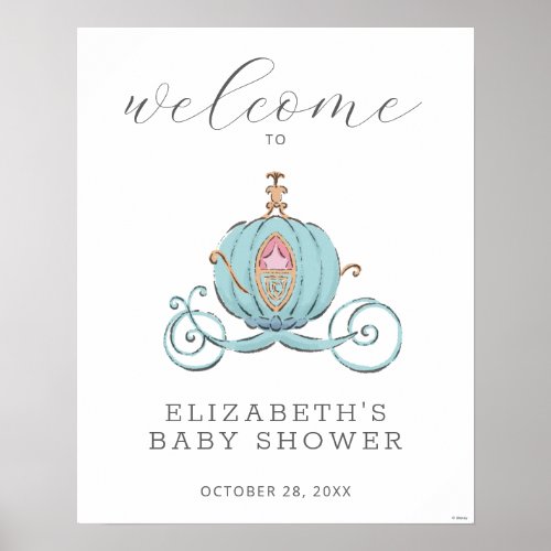 Cinderella Carriage Baby Shower Welcome Sign