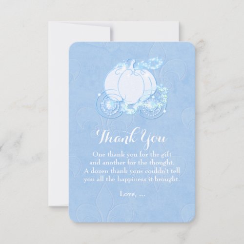 Cinderella Carriage Blue Fairytale Thank You Card