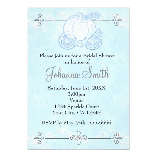 Cinderella Themed Bridal Shower Invitations 4