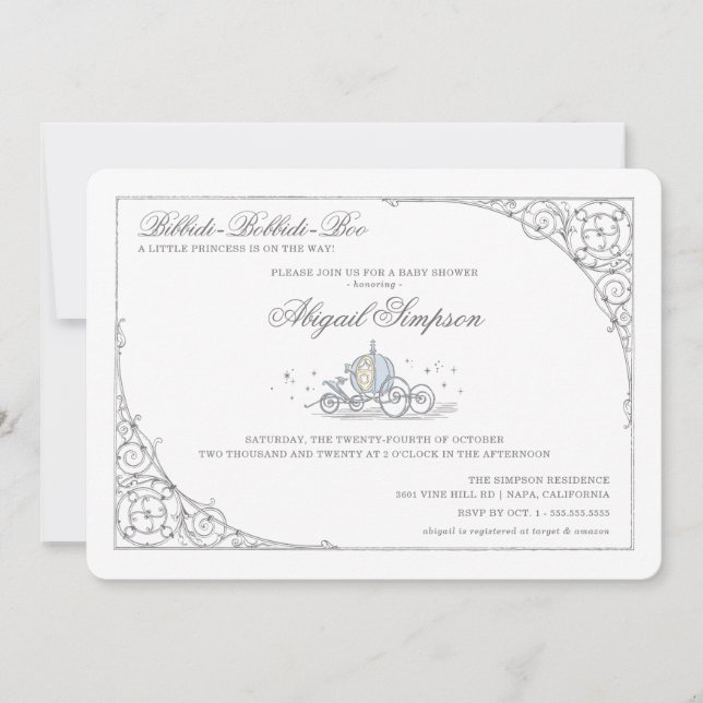 Cinderella Carriage | Fairytale Baby Shower Invitation (Front)
