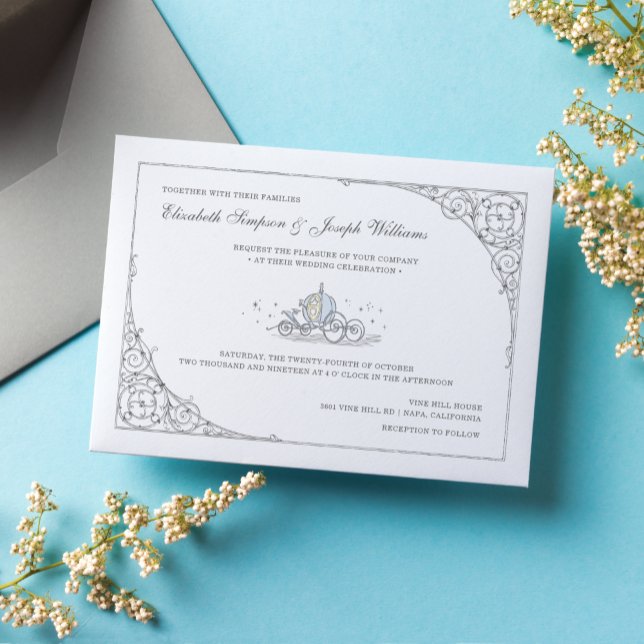 Cinderella Carriage Fairytale Wedding Invitation (Creator Uploaded)