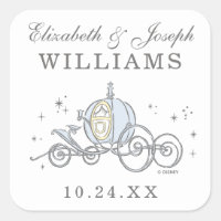 Cinderella Carriage | Fairytale Wedding Square Sticker