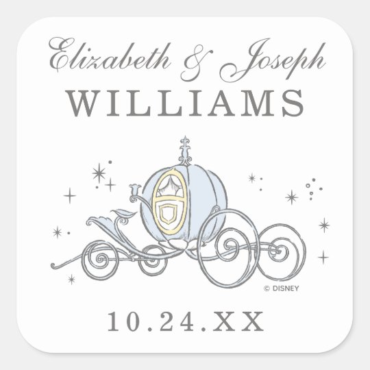 Cinderella Carriage Fairytale Wedding Square Sticker Zazzle Com