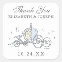 Cinderella Carriage | Fairytale Wedding Thank You Square Sticker