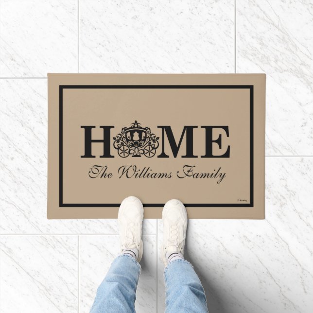 Cinderella Carriage | Home with Family Name Doormat (Indoor)