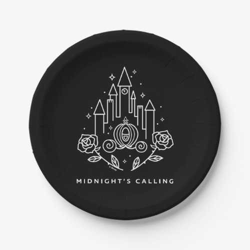 Cinderella Carriage Outline Midnights Calling Paper Plates