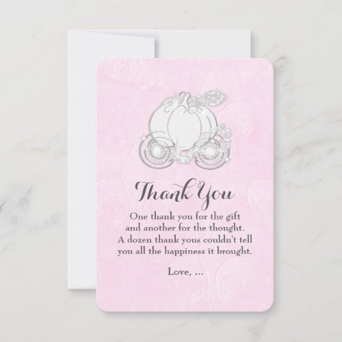 Cinderella Carriage Pink Storybook Thank You Card