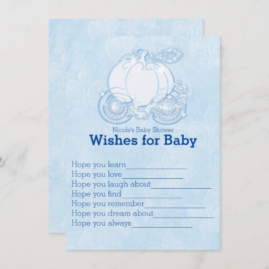 Cinderella Carriage Wishes For Baby Shower Game Invitation Zazzle Com