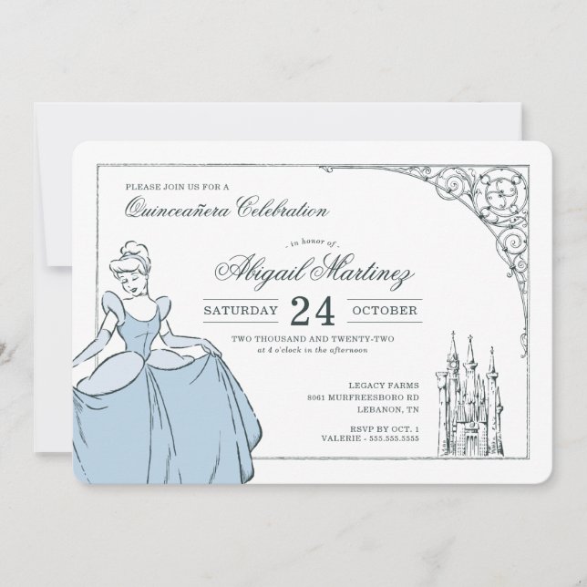 Cinderella Castle | Fairy Tale Quinceanera Invitation (Front)