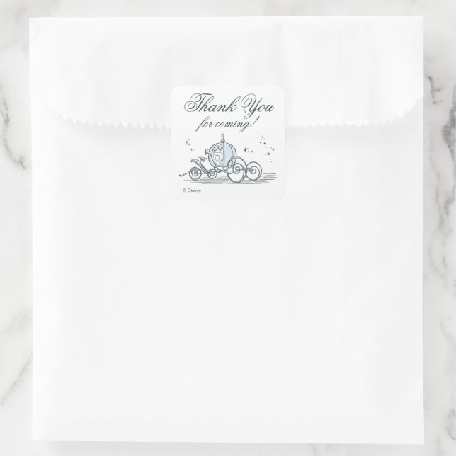 Cinderella Castle | Fairy Tale Quinceanera Square Sticker (Bag)