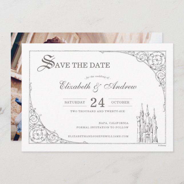 Cinderella Castle | Fairytale Photo Save the Date (Front/Back)