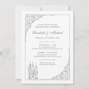 Cinderella Castle   Fairytale Rehearsal Dinner Invitation