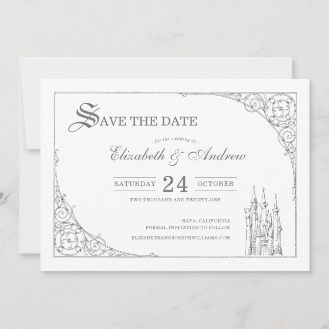 Cinderella Castle | Fairytale Save the Date (Front)