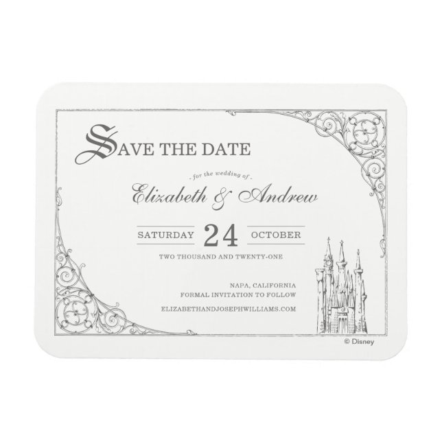 Cinderella Castle | Fairytale Save the Date Magnet (Horizontal)