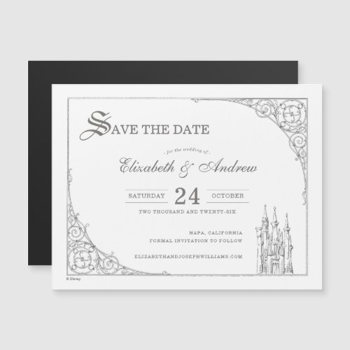 Cinderella Castle  Fairytale Save the Date Magnetic Invitation