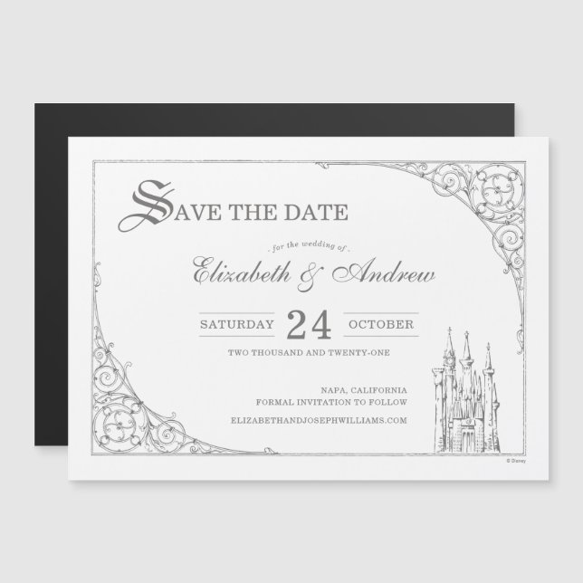 Cinderella Castle | Fairytale Save the Date Magnetic Invitation (Front/Back)