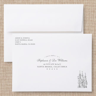 Cinderella Castle Fairytale Wedding Addressed Envelopes